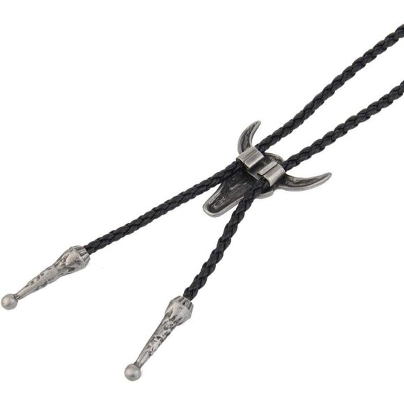 COOLLA Handmade Bolo Tie, Bull Western Cowboy, Vintage Turquoise Pendant for Men - Picture 7 of 7